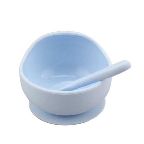 Whole silicone suction base baby bowl set