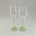 light green color goblet glass stemless wine cups
