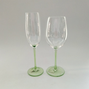 light green color goblet glass stemless wine cups