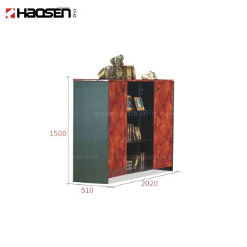HAOSEN Classic Wooden Two-Door Bookcase
