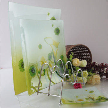 Fruit four set Square Tempered Decal Printing Plate Cake Plate Biscurt Dish