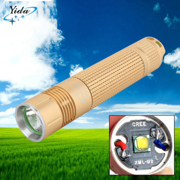 Y52 golden color zoom U2 aluminum led torch flashlight