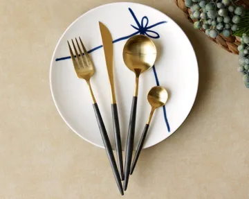 Luxury Gold Stainless Steel Flatware Set Cutlery Sets