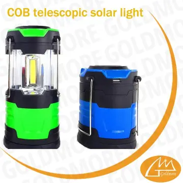 light weight COB solar battery camping lights with stainless handler