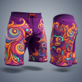 Summer mens 2 in 1 gym training shorts Fitness Running Beach Shorts for Men Quick Dry Printed Pattern Short Training
