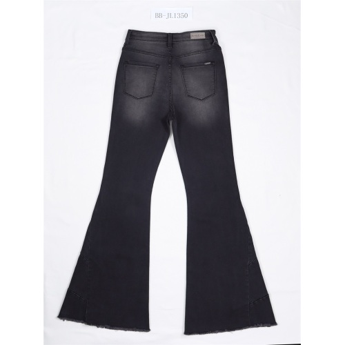 Ladies Fashion Black Flared Jeans Customized Wholesale