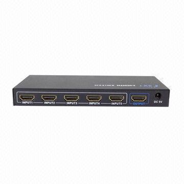 3D 5-way HDMI® Switches with RC Controller