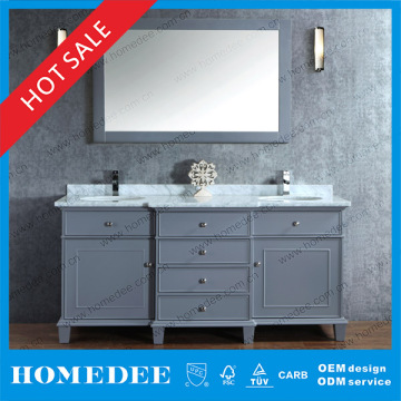 Single Wash Basin Grey Rubber Oak Wood Bathroom Furniture Hangzhou