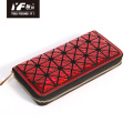 Custom PU leather fashion water drop long wallet