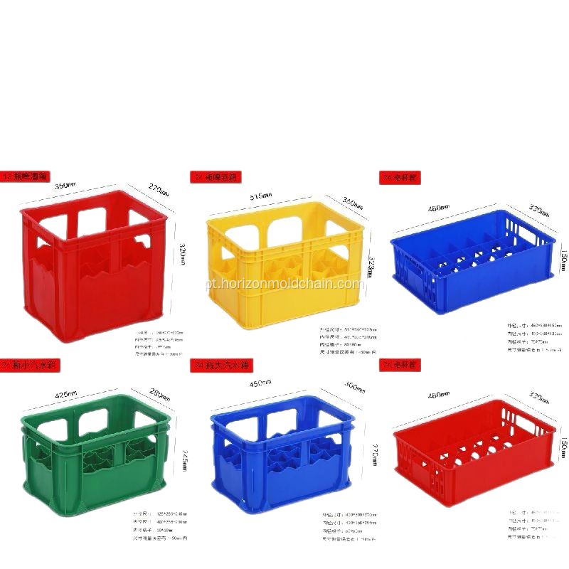 Moldes de injeção personalizados para caixas plásticas de cerveja