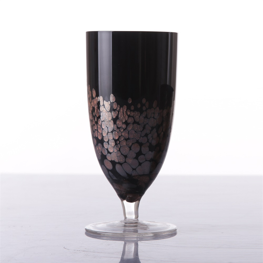 Br 9010blown Black Colored Glass Goblets For Sale