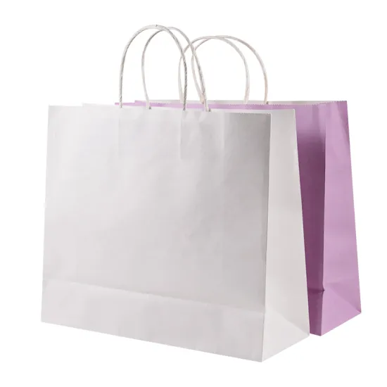 Customized Logo Takeaway Food Packaging Bags - Recycled Kraft Paper Bags for Restaurants and Groceries