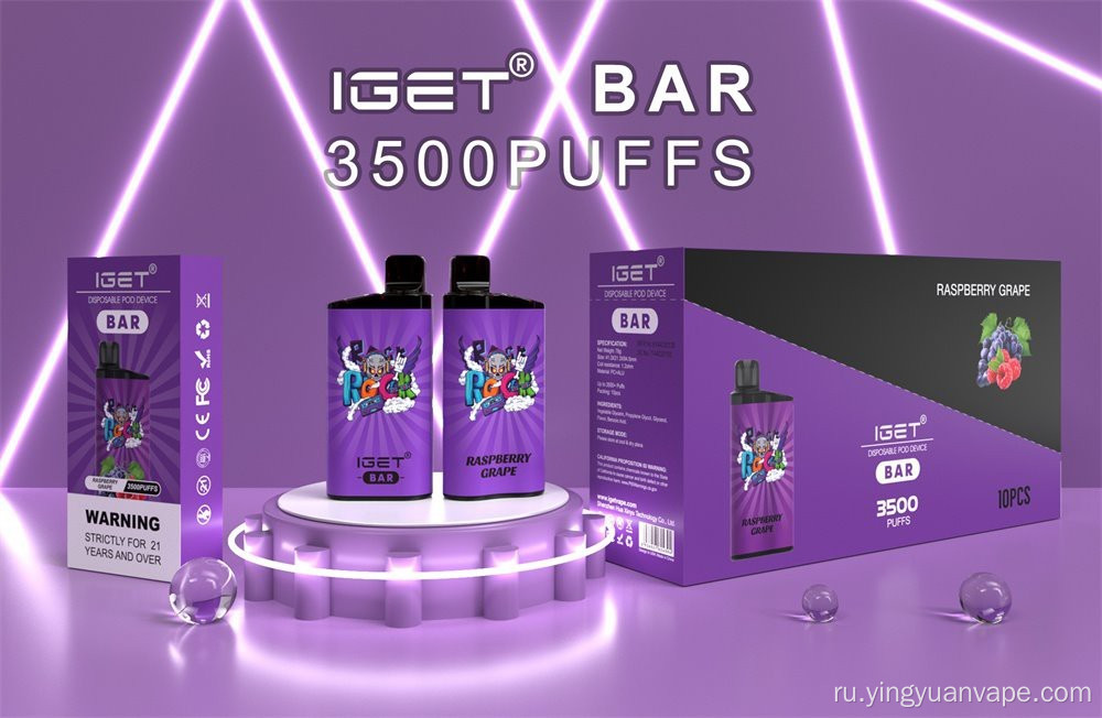 Igetbar 3500Puffs Australia UK USA VAPE WAKA IGETBAR