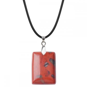 Red Goldstone 25x35mm Rectangle Stone Pendant Necklace for women Men