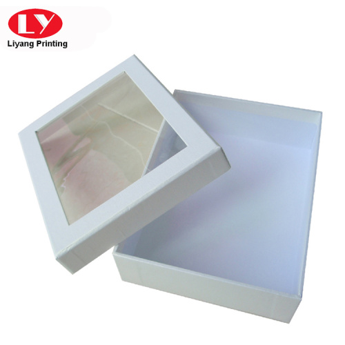 Papelboard White Premium Regalo de regalo con ventana transparente