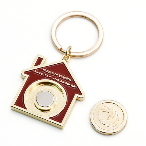 Custom Simple House Shape Removable Magnet Keychain