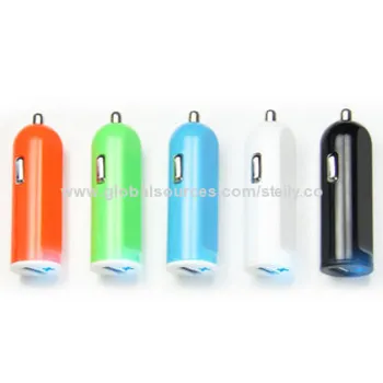OEM 5V 2.1A/1A Car Charger for iPhone/iPad, CE/RoHS/FCC Certified, with Blue LED Indicator