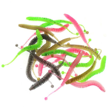 10pcs/Pack Silicone Soft Fishing Lures 80mm 1g Small Single Tail Ball Soft Bait Artificial Tackle