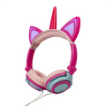 Custom color light up unicorn headphone for kids