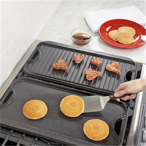 Customize cast iron BBQ/steak reversible griddle plate