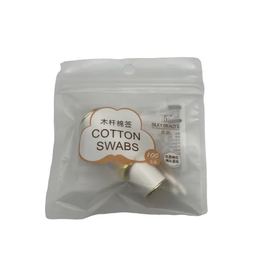 Factory direct PE materialized zip lock bag for cotton cosmetic packaging stand up pouch