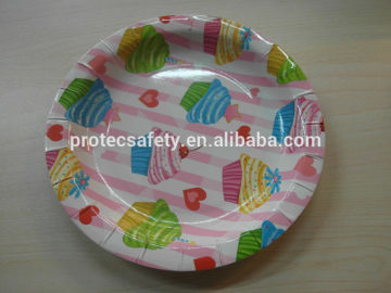 Disposable colorful paper plates, cheap party paper plates