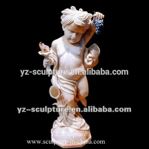 lovely life size child stone statue carving statue for home decoration