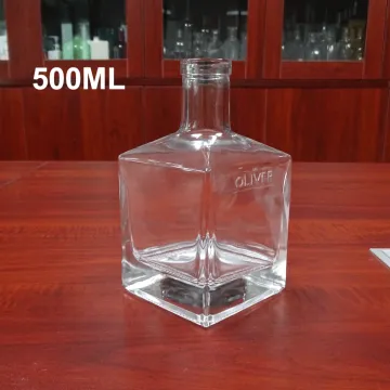 Custom design flint glass Oliver gin 500ml bottle empty
