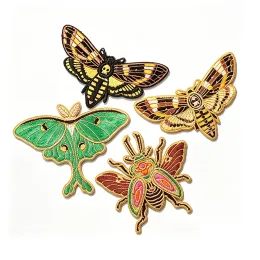 Gold Thread Embroidered 3D PVC Animal Insect Applique