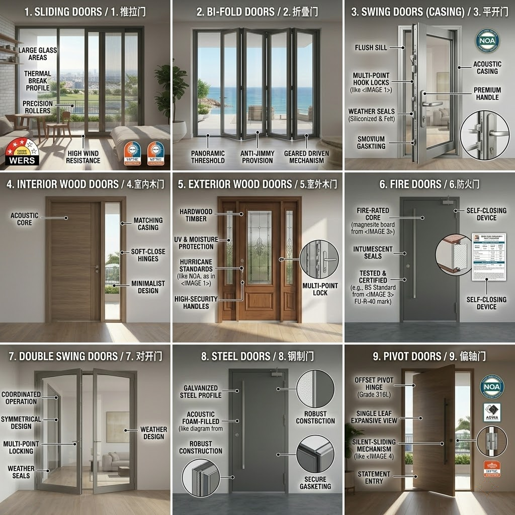 JBD HOME Aluminiozko Ate Sistemen sorta osoa