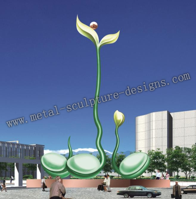 large abstract metal sculpture for outdoor decoration