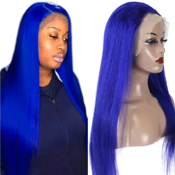 13*4 frontal wigs lace front human hair 100 virgin cheveux humain,straight mink hair blue human hair wig