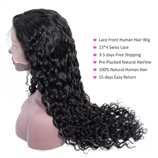 Top Grade Human Hair 40 Inch Curly Full Lace Human Hair Wig,Natural Black Long Curly Brazilian Hair Lace Wig For Women