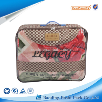 recyclable custom PVC zipper blanket bag quilt bag