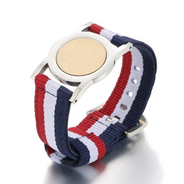 Yiwu Aceon Velle Stainless Steel Watch Band with Nylon Strap - Red, Blue, White