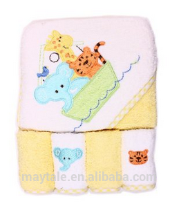 high quality bamboo cotton baby hooded towel