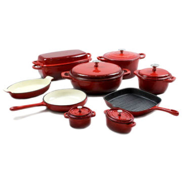 Custom Logo Cookware Sets: Non-Stick Enamel Cast Iron Dutch Oven Collections for Baking with Side Handles