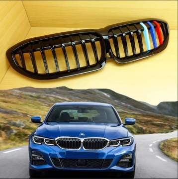 Three Color Gloss Black Front Grille double line for BMW G20 G28