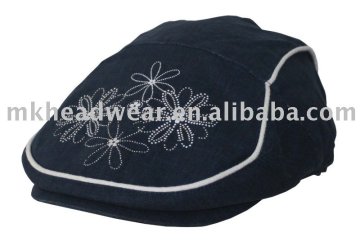 Girls Fashion Ivy Cap with flower painting(MK708004)