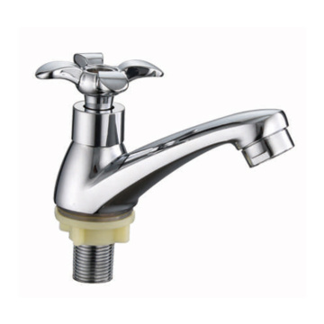 Household Deck Mounted Polished Chrome Basin Faucet Single Handle Bathroom Cold Water Basin Faucet