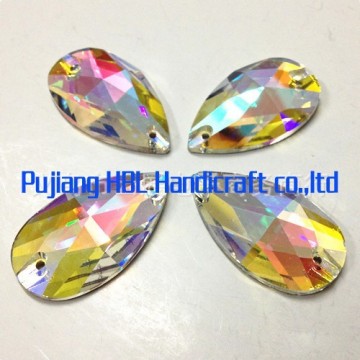 17*28mm 2Holes Crystal Glass Sew On Stone