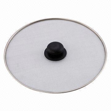 Splatter guard with stainless steel strainer