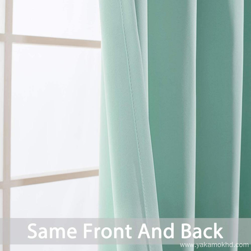 Aqua Blackout Curtains 63 Inch for living room