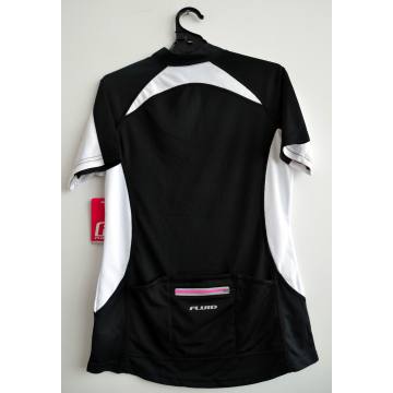 CC02-Black women's mesh cycling top with back pocket