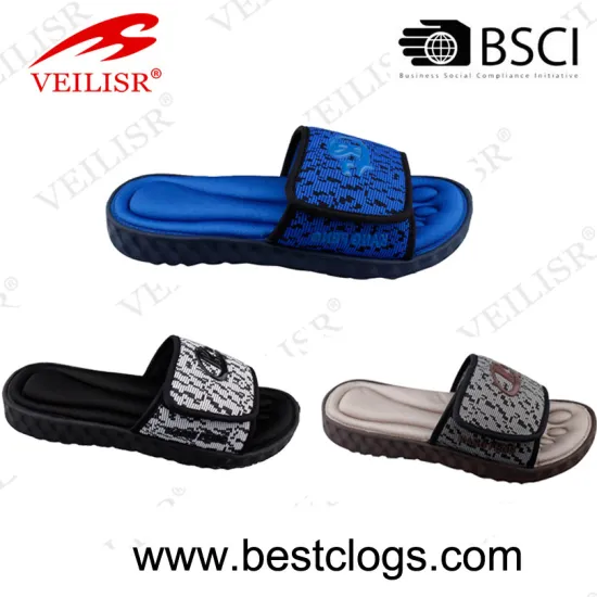 Men sandals custom slides and casual slippers with cotton fabric