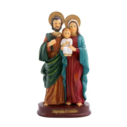 5-inch Holy Family Statue: Resin Jesus Sculpture, Decoration, Holy Family Figurine of Jesus, Mary, and Joseph - Perfect Religious Gift