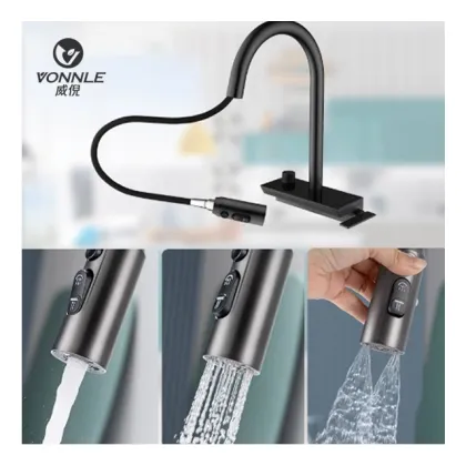 Copper Digital Display Feiyu Waterfall Pull Kitchens Faucet