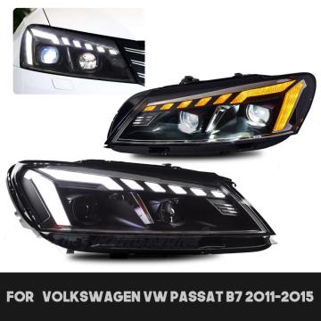 HCMotionz LED ไฟหน้าสำหรับโฟล์คสวาเก้น VW Passat B7 2011-2015