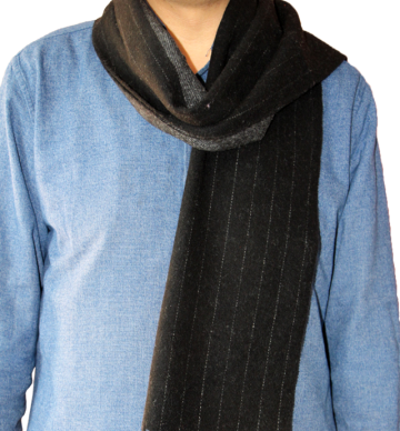 100% Lambs Wool Stripes Winter Scarf for Gentalman