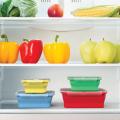 Collapsible silicone food storage containers